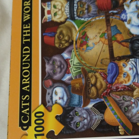 Dowdle Folk Art "Cats Around The Puzzle" - Picture 4 of 7